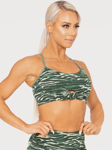 Топ Ryderwear Wild Tied Up Sports Bra Tiger Green