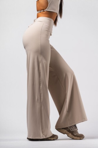 Штаны Deni x NEBBIA High-waist Flared Pants Cream 312