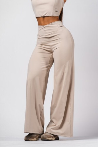 Штаны Deni x NEBBIA High-waist Flared Pants Cream 312