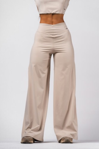Штаны Deni x NEBBIA High-waist Flared Pants Cream 312