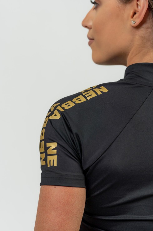 Футболка Nebbia Women's Compression Zipper Shirt INTENSE Ultimate  Black/Gold 831