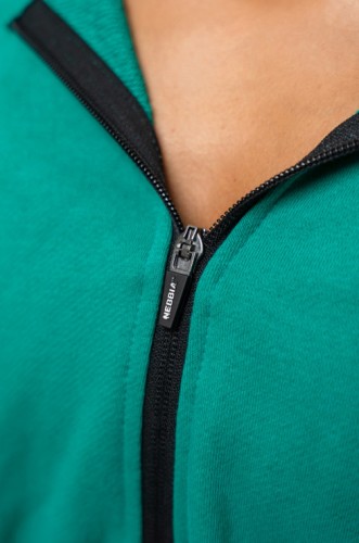 Худи Nebbia Cropped Zip-Up Hoodie Iconic Green 254