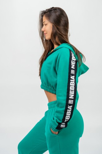 Худи Nebbia Cropped Zip-Up Hoodie Iconic Green 254