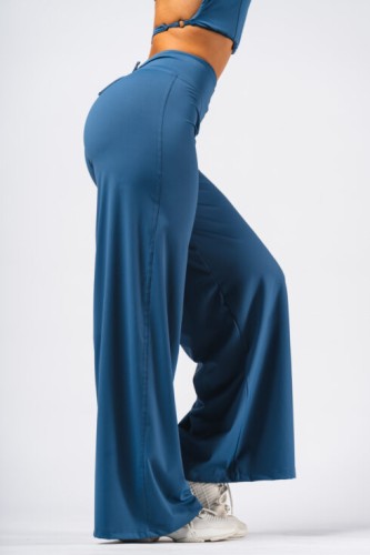 Штаны Deni x NEBBIA High-waist Flared Pants Blue 312