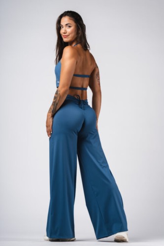 Штаны Deni x NEBBIA High-waist Flared Pants Blue 312