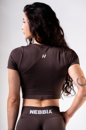 Топ Nebbia Seamless Short-Sleeve Top POWER Dark Brown 891
