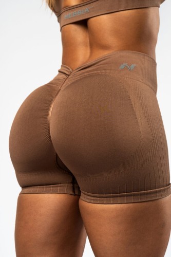 Шорти Nebbia High Waisted Push-Up Shorts TOTALLY SEAMLESS Brown 304