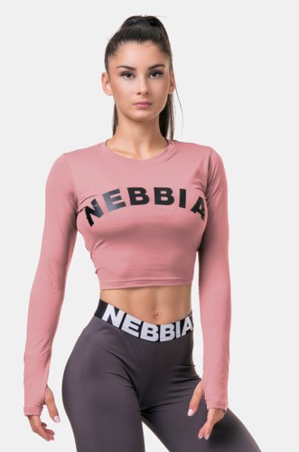 Топ Long Sleeve Thumbhole Sporty Crop Top Old Rose 585