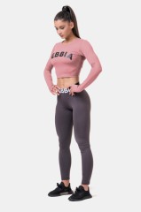 Топ Long Sleeve Thumbhole Sporty Crop Top Old Rose 585