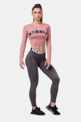 Топ Long Sleeve Thumbhole Sporty Crop Top Old Rose 585