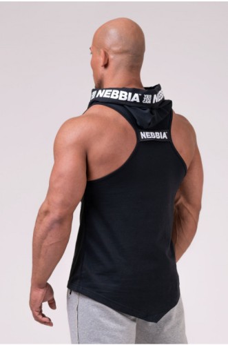 Майка с капюшоном NEBBIA NO EXCUSES Tank Top with a Hoodie 173 black