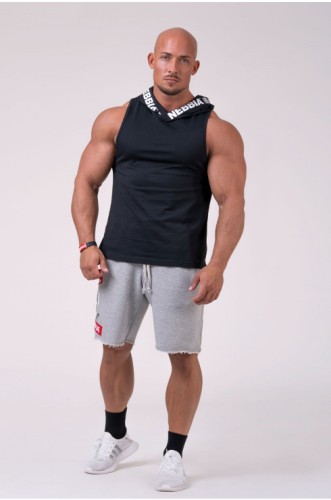 Майка с капюшоном NEBBIA NO EXCUSES Tank Top with a Hoodie 173 black