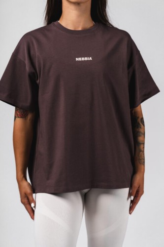 Футболка Nebbia Oversized Tee RESET Dark Brown 491