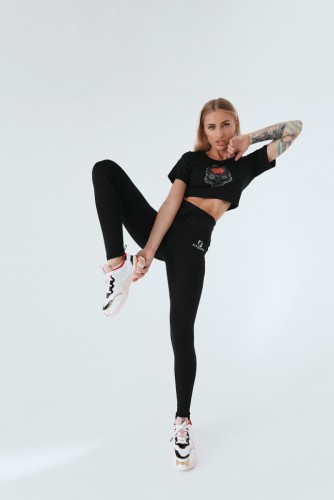 Топ Fitzona SHIRT BLACK TEE SHORT SLEEVE 