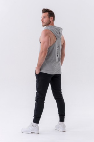 Майка Nebbia Fitness Tank top with a hoodie Light Grey 323