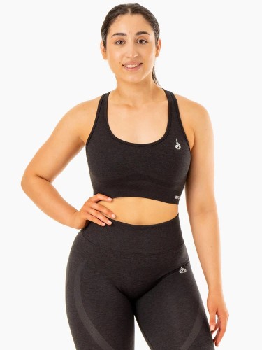 Топ Sculpt Seamless Racer Back Sports Bra - Black Marl