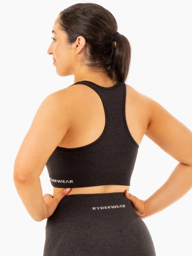 Топ Sculpt Seamless Racer Back Sports Bra - Black Marl