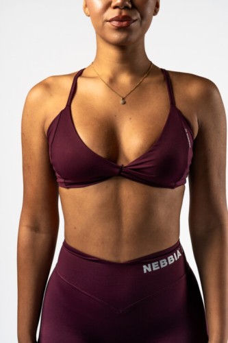 Топ Nebbia Medium-Support Sports Bra TWIST-KNOT Dark Red 423