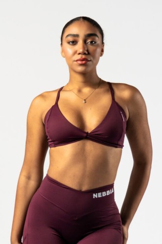 Топ Nebbia Medium-Support Sports Bra TWIST-KNOT Dark Red 423