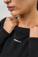 Свитшот Nebbia Crop Crew Neck Sweatshirt GYM SPIRIT Black 483