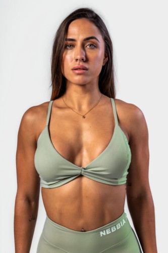 Топ Nebbia Medium-Support Sports Bra TWIST-KNOT Light Green 423
