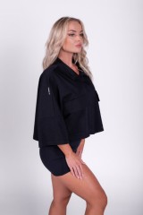 Рубашка Nebbia Boxy Cropped Shirt With Pockets Black 598 UNI