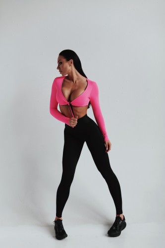 ТОП PINK TOP WITH LONG SLEEVE AND TIE