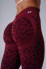 Леггинсы Nebbia Push-Up Compression Leopard Leggings PRIMAL Bordo 849