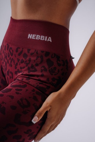 Легінси Nebbia Push-Up Compression Leopard Leggings PRIMAL Bordo 849