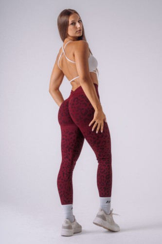 Легінси Nebbia Push-Up Compression Leopard Leggings PRIMAL Bordo 849