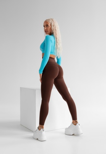 ЛЕГГИНСЫ BROWN LEGGINGS WITH DETAIL ON THE BACK 
