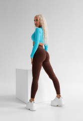 ЛЕГІНСИ BROWN LEGGINGS WITH DETAIL ON THE BACK