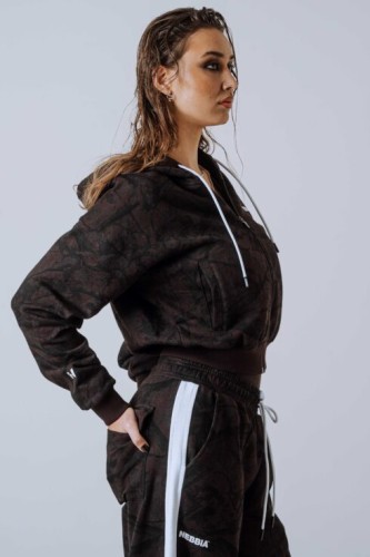Спортивная кофта Nebbia Relaxed Zip Hoodie POWER Dark Brown Camo 895