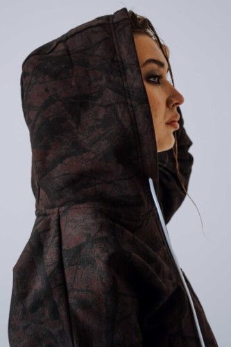 Спортивная кофта Nebbia Relaxed Zip Hoodie POWER Dark Brown Camo 895