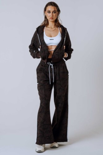 Спортивная кофта Nebbia Relaxed Zip Hoodie POWER Dark Brown Camo 895