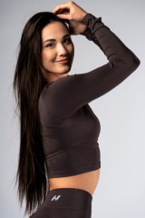 Топ Nebbia Seamless Long-Sleeve Top POWER Dark Brown 892