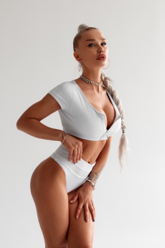 Купальные трусики Fitzona WHITE SWIMSUIT PANTS WITH BLACK  DETAIL