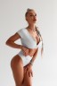 Купальные трусики Fitzona WHITE SWIMSUIT PANTS WITH BLACK  DETAIL