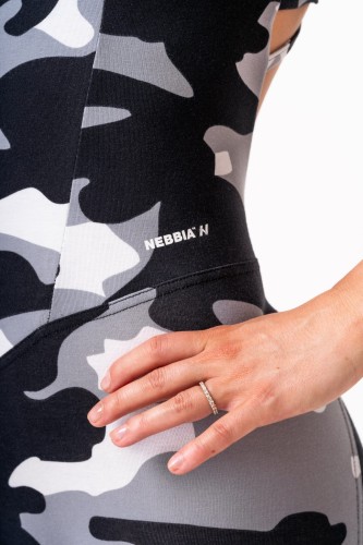 Комбинезон Nebbia Sculpting Flared Jumpsuit OWN THE GYM White Camo 397