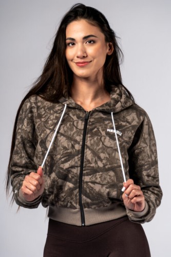 Спортивная кофта Nebbia Relaxed Zip Hoodie POWER Light Brown Camo 895