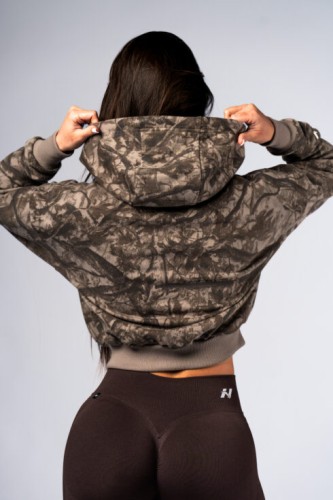 Спортивная кофта Nebbia Relaxed Zip Hoodie POWER Light Brown Camo 895