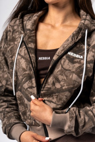 Спортивная кофта Nebbia Relaxed Zip Hoodie POWER Light Brown Camo 895