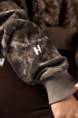 Спортивная кофта Nebbia Relaxed Zip Hoodie POWER Light Brown Camo 895