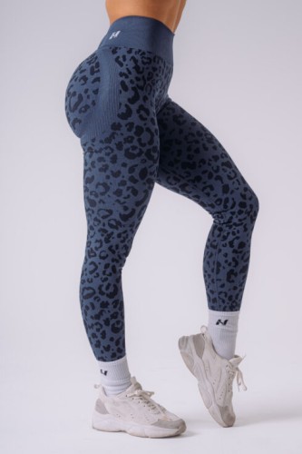 Легінси Nebbia Push-Up Compression Leopard Leggings PRIMAL Dark Blue 849