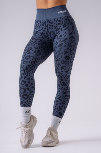 Легінси Nebbia Push-Up Compression Leopard Leggings PRIMAL Dark Blue 849