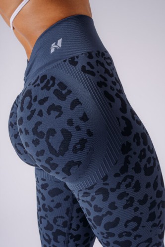 Легінси Nebbia Push-Up Compression Leopard Leggings PRIMAL Dark Blue 849