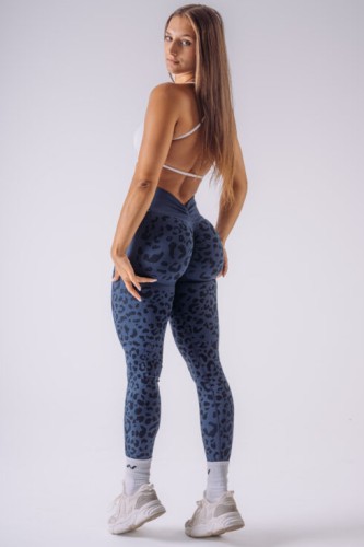 Легінси Nebbia Push-Up Compression Leopard Leggings PRIMAL Dark Blue 849