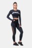 ТОП LONG SLEEVE THUMBHOLE SPORTY CROP TOP BLACK 585