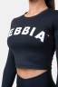 ТОП LONG SLEEVE THUMBHOLE SPORTY CROP TOP BLACK 585