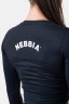 ТОП LONG SLEEVE THUMBHOLE SPORTY CROP TOP BLACK 585